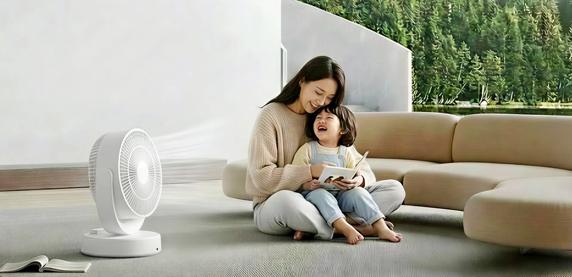 DF-2881 360° Oscillating Fan in a living-room setting